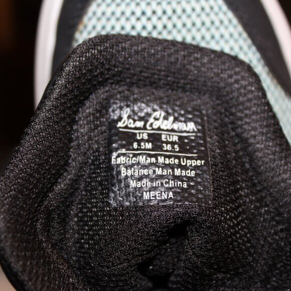 SAM EDELMAN MEENA SNEAKER SHOES US SIZE 6.5 GREEN BLACK WHITE - Picture 13 of 13